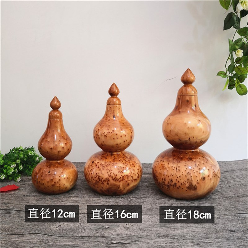 崖柏木雕葫芦花瓶工艺品小摆件实木创意礼品根雕葫芦艺术品装饰品