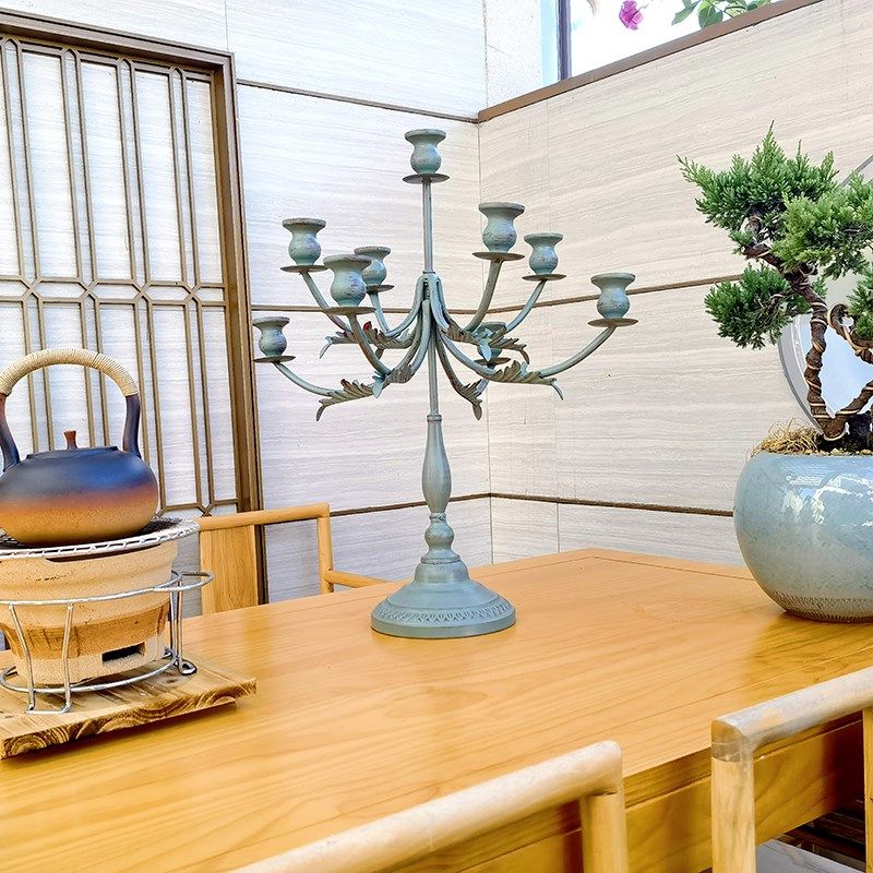 侘寂风铁艺烛台仿古装饰多头级感蜡烛台民宿法式餐桌布置,家居饰品,烛台,淘宝优惠券,粉丝福利购,淘宝优惠卷