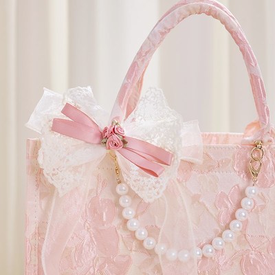 刺绣手提包伴手礼女伴娘实用结婚礼盒空盒子小众高级感帆布礼物袋