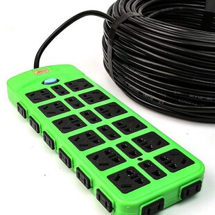 纯铜100孔插排插座家用手机电脑充电多功能多孔带线不带线带开关