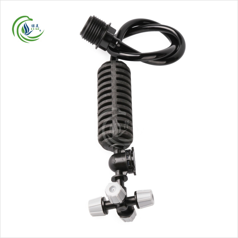 不可调灰色十字雾化微喷头  四出口大棚温室加湿降温除尘倒挂喷雾