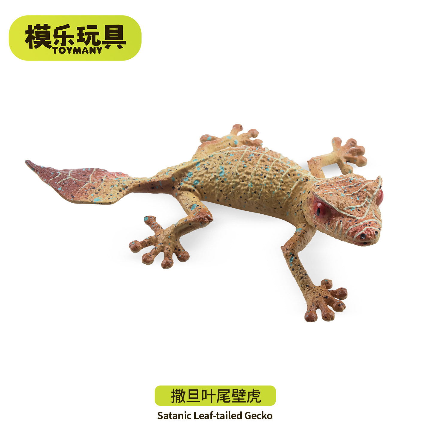 模乐玩具TOYMANY马达加斯加野生仿真动物模型撒旦叶尾壁虎玩具
