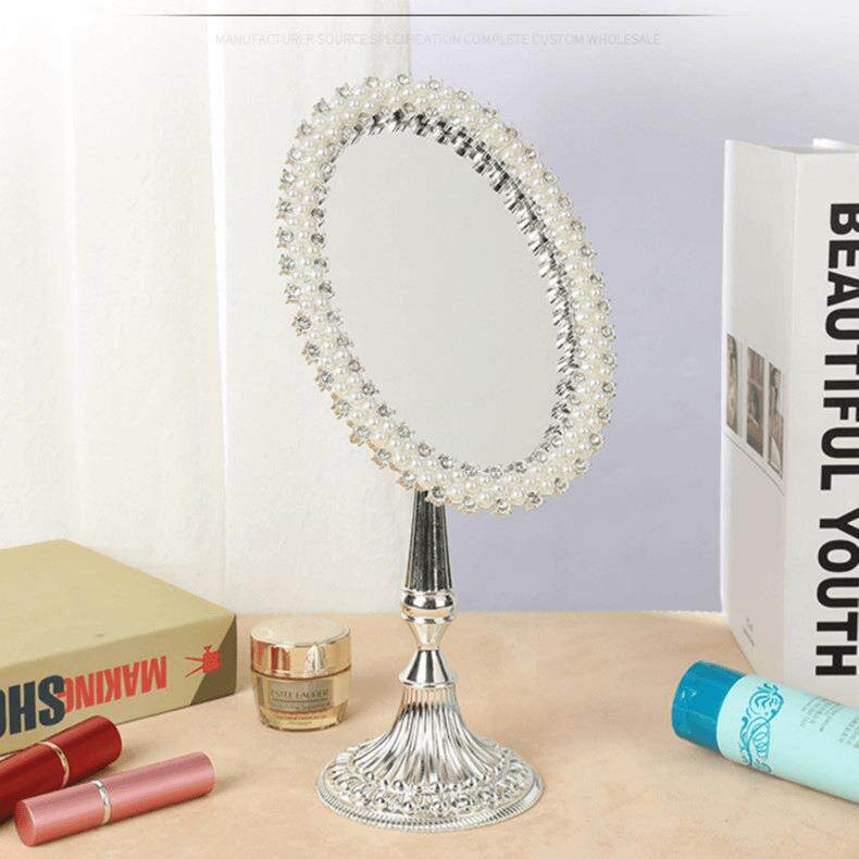 BJ4226欧式复古化妆镜梳妆镜田园金属台式梳妆镜复古梳妆镜