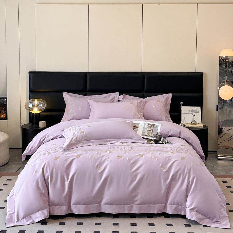 欧式轻奢风60支加厚磨毛四件套纯棉全棉床单被套床笠床上用品1.8