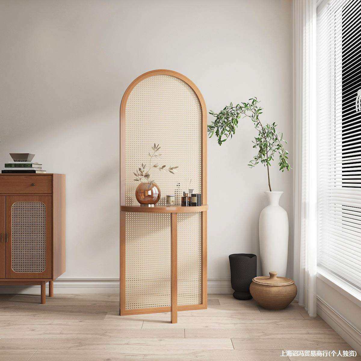 诏冯日式藤编屏风客厅简约玄关进门家用隔断实木办公室小户型花架,3C数码配件,USB灯,淘宝优惠券,粉丝福利购,淘宝优惠卷