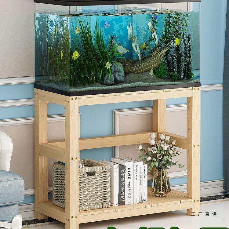 实木鱼缸架底柜底座中小型水族箱底滤置物架多层龟缸草缸桌子木质