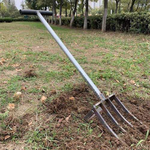 锰钢锻打翻地叉深翻器开垦钢叉铁锹松土器起葱生姜挖地瓜花生工具