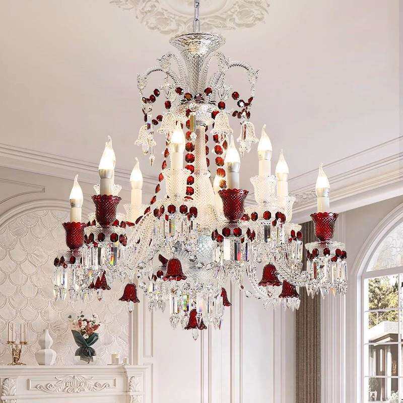 法式复古巴卡啦水晶灯客厅大灯高档大气餐厅卧室主灯具宫廷风别墅