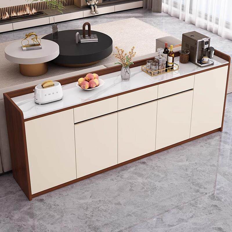 实木餐边柜岩板轻奢餐厅靠墙储物柜厨房碗柜茶水间玄关柜子置物柜