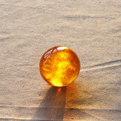 正觉水晶方解石黄冰粥球 橙色 焦糖色 冰洲石 黄水晶球摆件