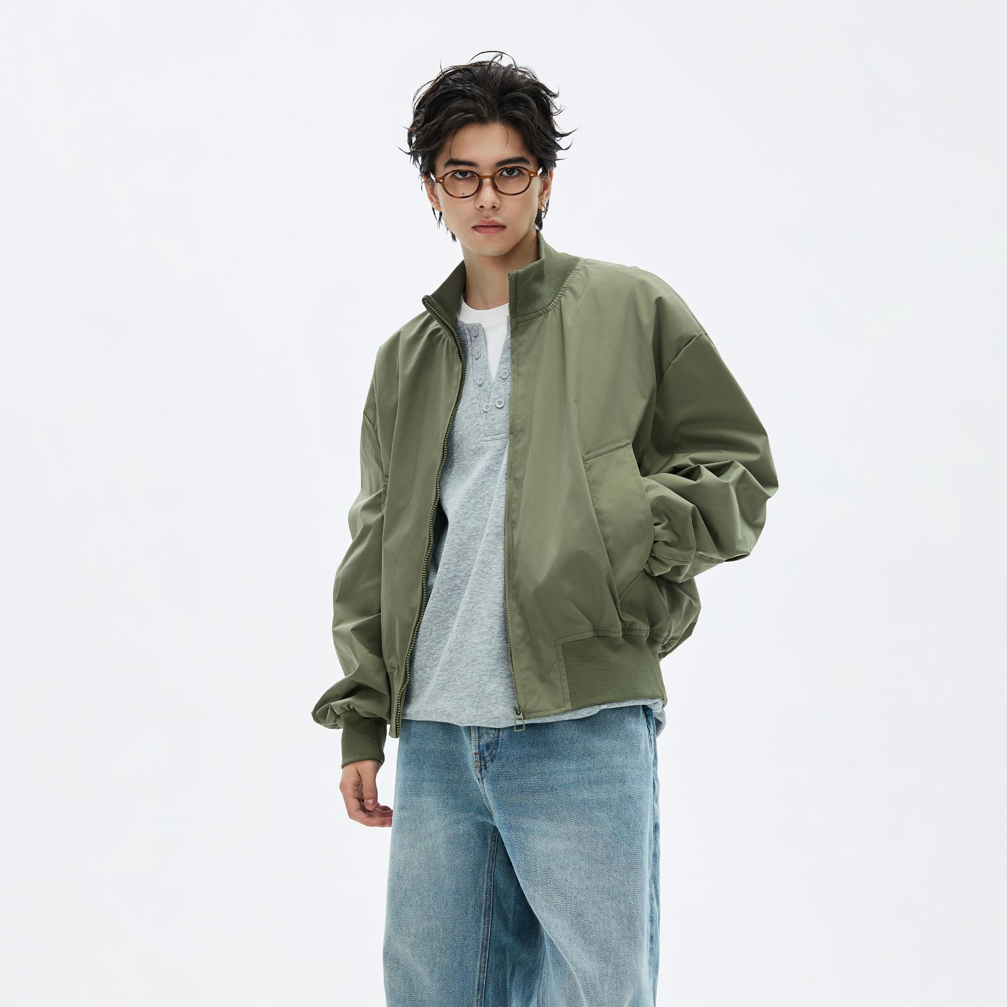 LA复古立领短款棒球服男士