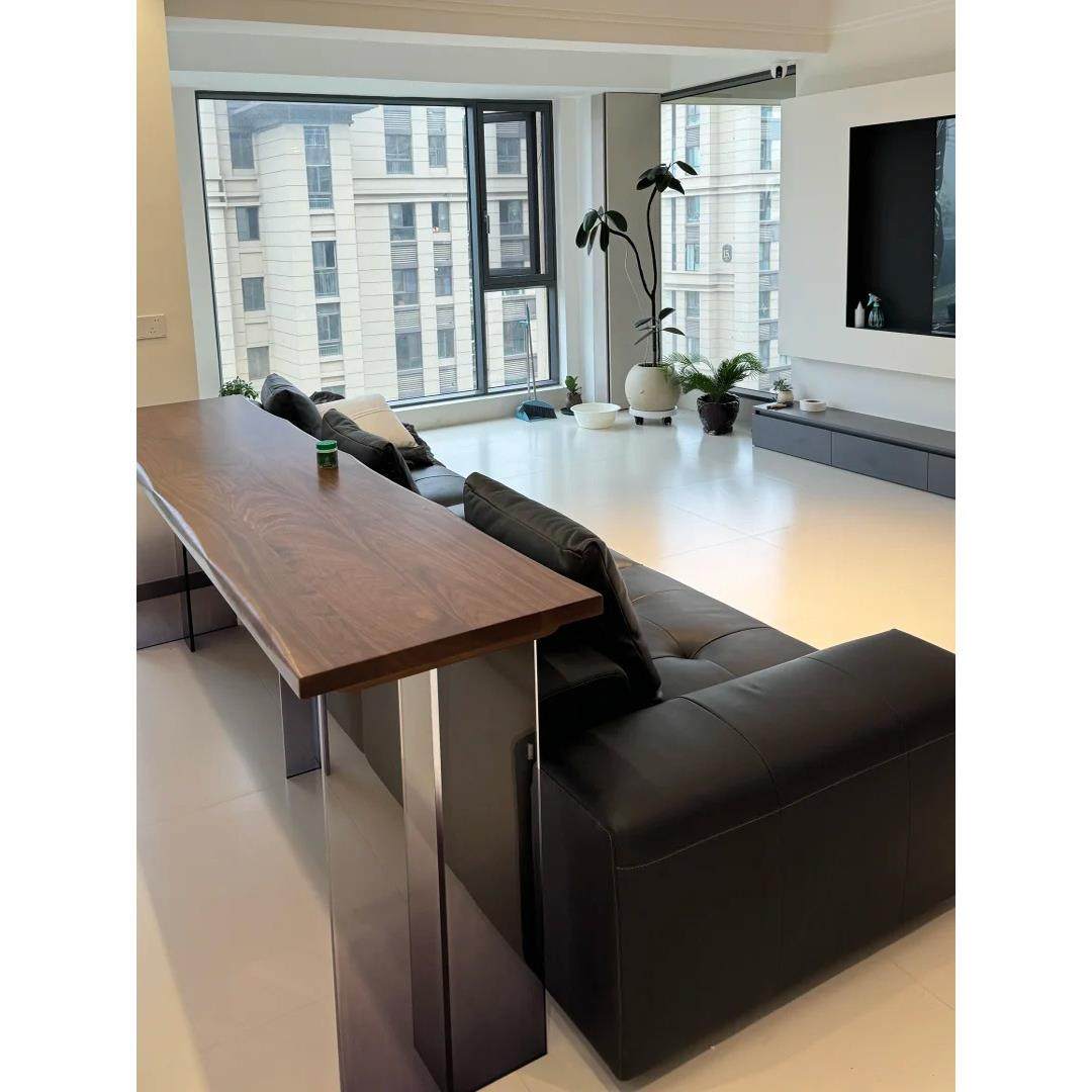 北美黑胡桃木吧台桌椅客厅桌子沙发后长条桌亚克力悬浮高脚桌家用,3C数码配件,USB灯,淘宝优惠券,粉丝福利购,淘宝优惠卷