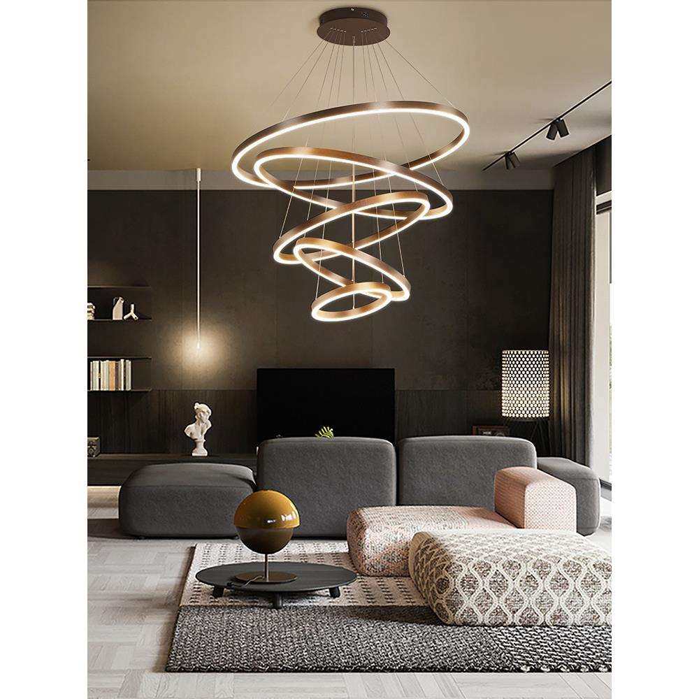 吊灯客厅后现代简约北欧餐厅复式长楼梯别墅网红圆环轻奢大厅灯具,五金/工具,其他电线电缆,淘宝优惠券,粉丝福利购,淘宝优惠卷