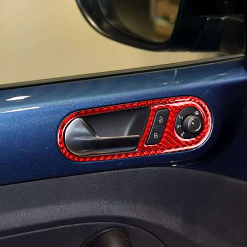 适用大众甲壳虫内门板拉手装饰贴配件12-19款碳纤维车内饰改装