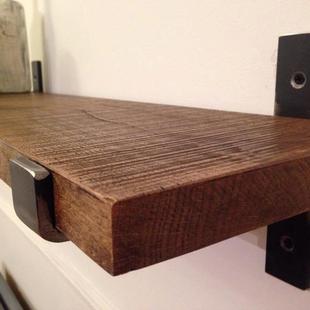 美式墙上实木置物架阳台室外简易单层壁板酒吧民宿装饰墙上架子