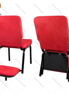 【JH-MS21】红色耐用麻布跪拜教堂椅可折叠跪拜教堂椅