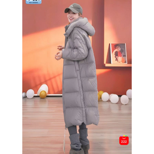 【大潘专享】长款鹅绒连帽厚款百搭保暖外套 D-1852