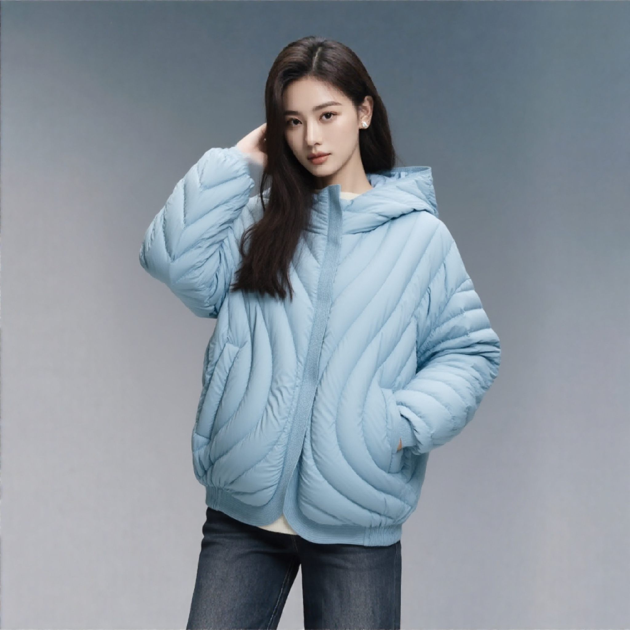 【呼呼专享】羽绒服短款韩版女款宽松连帽保暖外套YS-19106