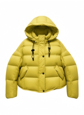 【金金宠粉】短款连帽羽绒服女款百搭加厚外套D-19137