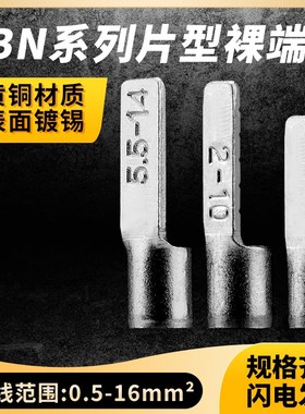 DBN1.25/2/5.5/8/14-10/14/18片形黄铜冷压接线端子裸端头线鼻子