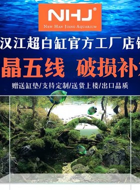 NHJ新汉江超白玻璃金晶五线水草缸造景小中大型缸定制客厅生态缸