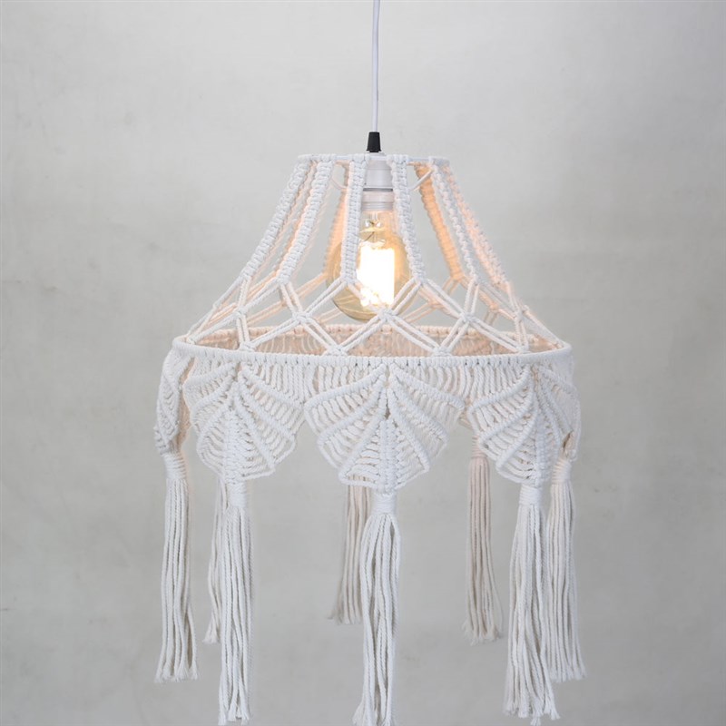 客厅卧室简约现代波西米亚编织灯罩落地灯流苏民宿客栈装饰吊灯