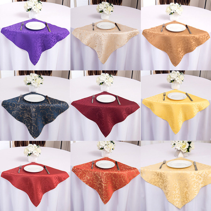 高档提花餐巾口布涤纶餐饮酒店婚庆宴会折花双勾餐巾口布48x48cm