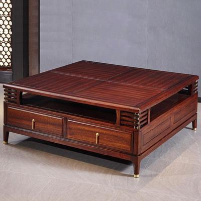 檀阅新中式方形实木茶几组合客厅乌金木苏梨高端家具现代简约茶桌