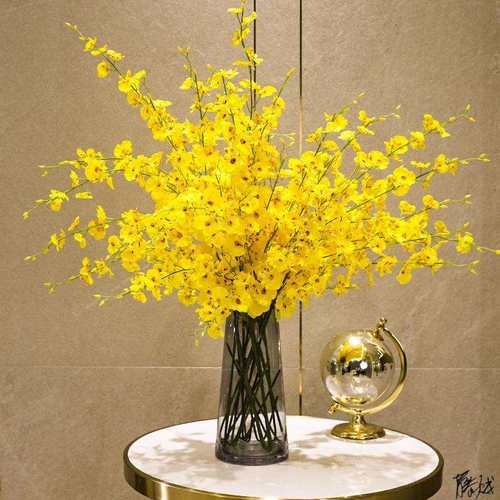 花商桌摆油菜花仿真花摆件摄影布置大型摆放七里香门楣塑料酒店