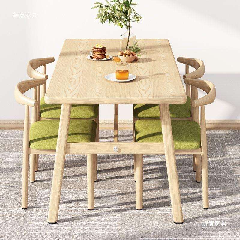 北欧餐桌椅组合家用经济小户型4人6人吃饭餐桌简约餐桌商用出租屋