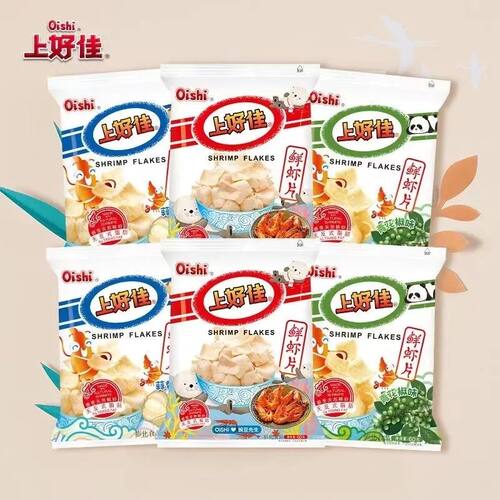 上好佳60g鲜虾片办公休闲膨化解馋零食