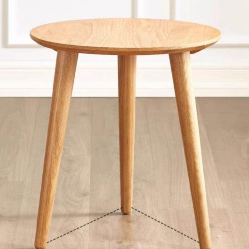 简约现代实木茶几小户型客厅家用卧室边几沙发圆形实木茶几洽谈桌