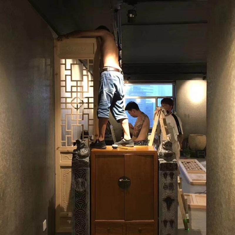 实木花格东阳木雕镂空松木格子榫卯中式装修仿古门窗隔断屏风现货