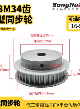 EBL21-S8M250-34-B-N-d16至48孔EBL21-S8M250-34-B-N-d26同步轮