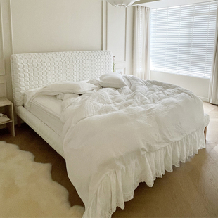 写意空间布艺床1.8米软包双人床设计师现代简约轻法式主卧婚床