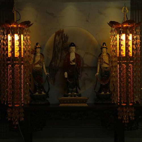 佛堂寺院装饰吊灯鎏金璎珞挂饰宝幢莲花灯幢幡寺院挂式灯笼经幢