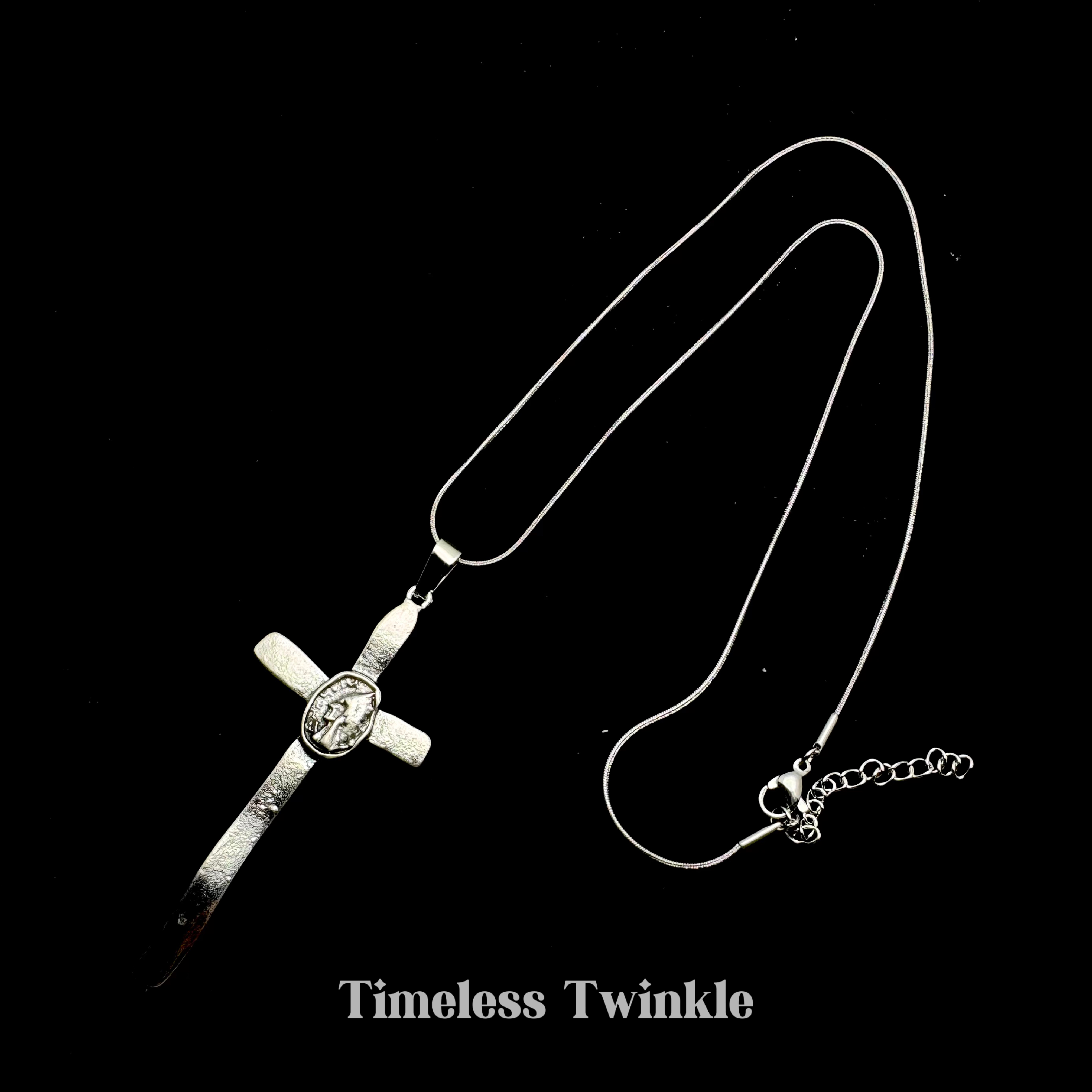 Twinkle_复古酷辣妹y2k古着十字架项链亚比千禧朋克百搭简约颈链