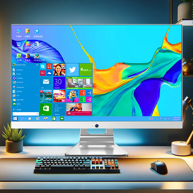 新款27英寸大屏一体机电脑十四核酷睿i3/i5/i7高端家用办公商务设计电竞游戏台式电脑全套整机
