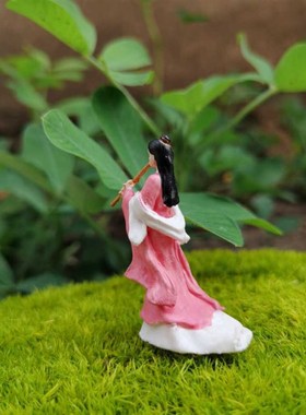 古代微景观人物江湖少年郎吹箫古筝琵琶敦煌舞女盆景指尖装饰摆件
