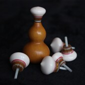 新款 龙头蜜胺镶口配件精品八宝手捻把件口盖帽 天然文玩葫芦多层款