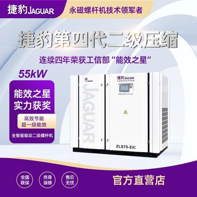 捷豹空压机55KW75匹55千瓦两级双级空气压缩机10立方螺杆空压机