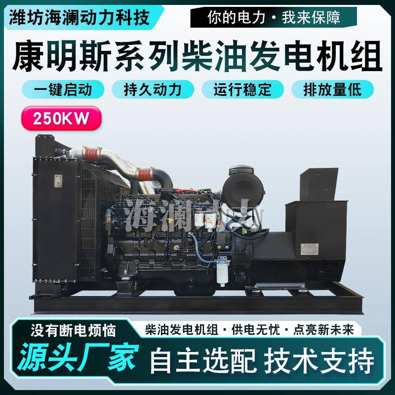 康明斯250千瓦柴油发电机组选配ATS自动化控制系统柴油发电机组