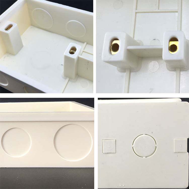 双槽下线盒底盒双联插座暗盒暗盒暗装86型接线盒开关50mm通用二位