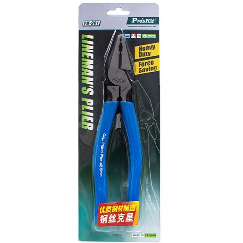 宝工PM-901钢丝钳PM-903克钢老虎钳8寸偏芯省力电工钳9寸钢丝夹钳