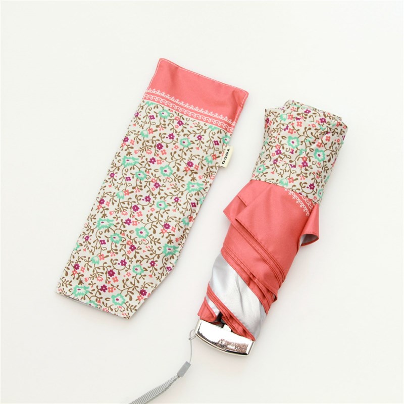 超轻量扁柄文艺碎花太阳伞银胶遮阳伞UPF+遮阳伞晴雨UV甜美