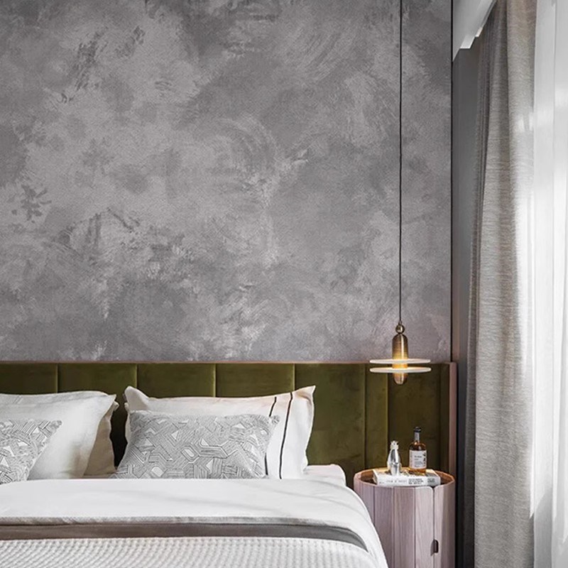 法式斑驳素色壁纸客厅卧室民宿背景墙仿艺术漆纹理墙布暖色调壁布