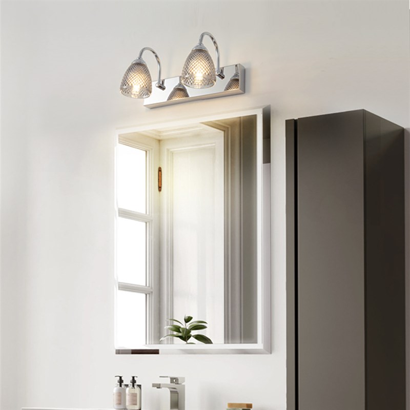 意式极简不锈钢镜前灯现代防水防雾螺口led浴室柜梳妆台壁灯