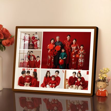 定制全家福相框摆台洗照片水晶做亲子婚纱照放大挂墙相片制作相册