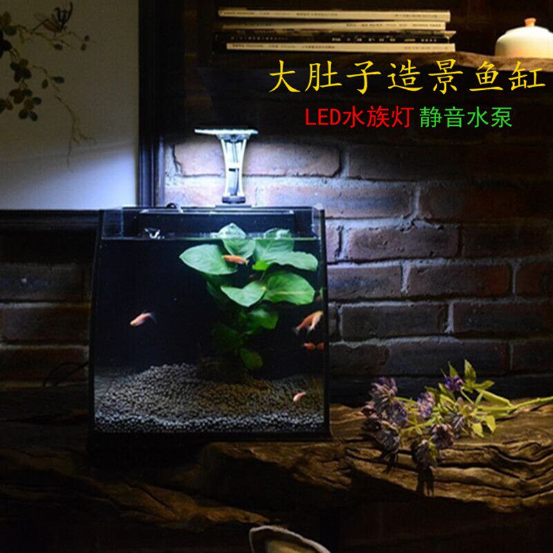 迷你家用小型客厅玻璃创意桌面生态鱼缸水族箱懒人鱼缸金鱼乌龟缸