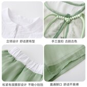 薄款 春夏季 儿童唐装 古风中式 女孩国学 中国风女童汉服裤 古装 子套装